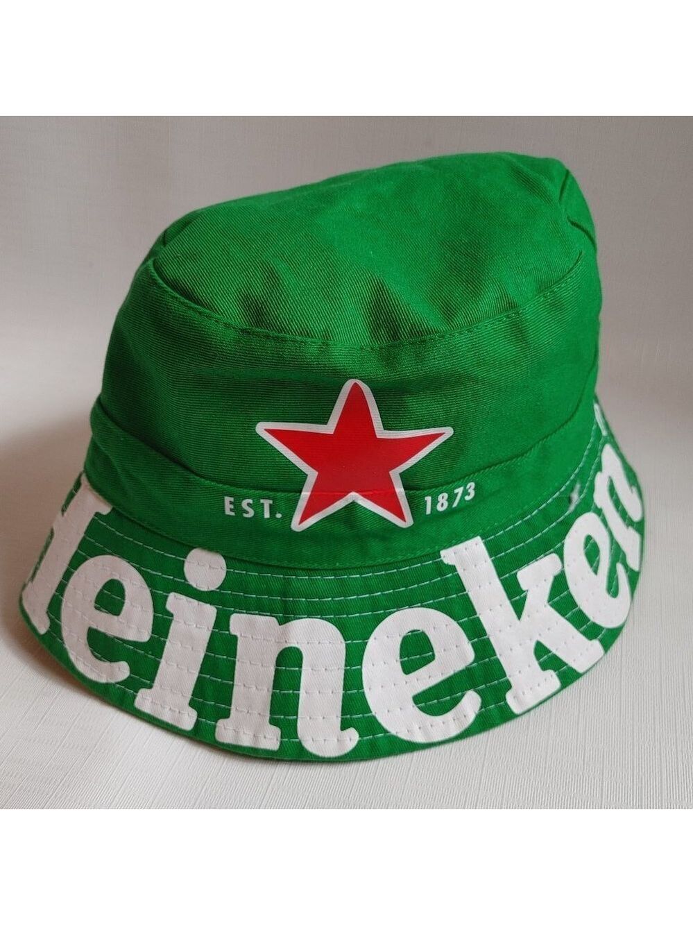 FUN Heineken BUCKET HAT Reversible Green RED Star Beer Branded Hat